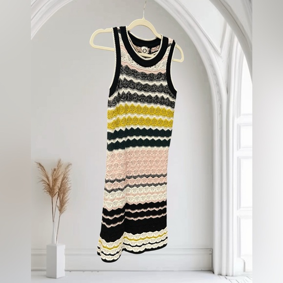 NWT ANTHROPOLOGIE AKEMI + KIN April Crochet Dress Sweater‎ Stripe S - Picture 6 of 16